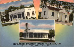 Edward's Tourist Court Claxton, GA Postcard Postcard