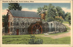 Wayside Inn, Old Grist Mill Sudbury, MA Postcard Postcard