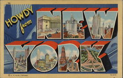 Howdy from New York Large Letter Postcard Postcard