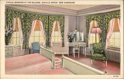 Typical Bedroom at The Balsams Dixville Notch, NH Postcard Postcard