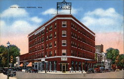 Hotel Raulf Portage, WI Postcard Postcard