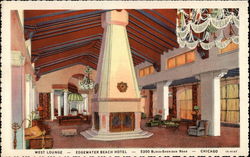 West Lounge - Edgewater Beach Hotel - 5300 Block Sheridan Road Chicago, IL Postcard Postcard