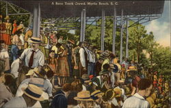 A Race Track Crowd Postcard