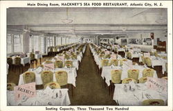 Main Dining Room, Hackney's Sea Food Restaurant Postcard