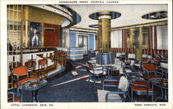 Commodore Perry Cocktail Lounge at the Hotel Lawrence Postcard