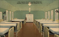 Typical Practical Nursing Classroom, Hospital Corps School. USNH Portsmouth, VA Postcard Postcard