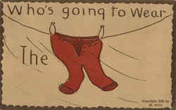 Who's going to wear the pants? Postcard