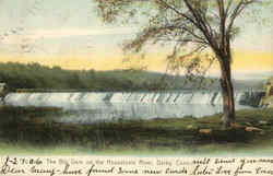 The Big Dam On The Housatonic River Derby, CT Postcard Postcard