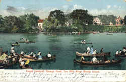 Canoe Carnival, Omega Pond Ten Mile River, RI Postcard Postcard