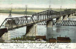 Burlington Bridge Over Missouri River Postcard