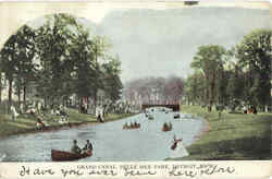 Grand Canal, Belle Isle Park Detroit, MI Postcard Postcard