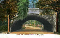 Bridge Over Delaware Avenue Buffalo, NY Postcard Postcard