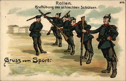 Gruss vom Sport Rollen. Kraftubung des schlechten Schutzen Postcard Postcard