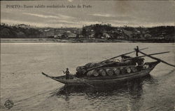 Rabelo Boat Carrying Barrels of Port Wine Porto, Portugal Postcard Postcard