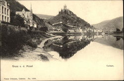 Reichsburg Cochem and Moselle River Postcard