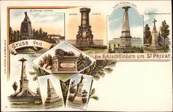 Battlefield Monuments St. Privat, France Postcard Postcard