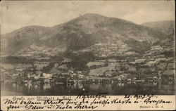 View of Town and Lake Postcard