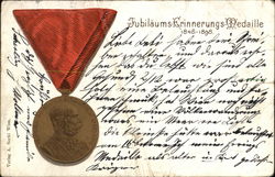 Emperor Franz Josef I Golden Jubilee Medal, 1848-1898 Austria Postcard Postcard