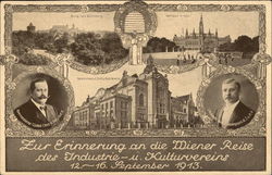 Fur Erinnerung an die Miener Reise des Industrie - u. Kulturvereins 12 - 16 September 1913 Germany Postcard Postcard