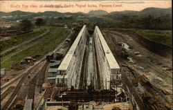 Guide Wall, Pedro Miguel Locks, Panama Canal Postcard Postcard