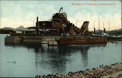 Dredges at Terminus, Panama Canal Postcard