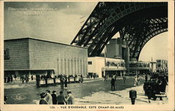 Exposition Internaionale Paris 1937 - Champ-de-Mars and Base of Eiffel Tower Postcard