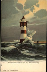 Lighthouse (mouth of Weser River) Postcard