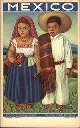 Children in Mexican Dress Postcard