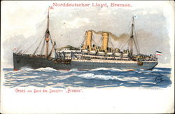 Norddeutscher Lloyd "Bremen" Cruise Ships Postcard Postcard