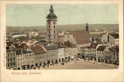 St. Nicholas Cathedral and Town Square Postcard