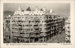 Casa Mila y Camps - Designed by Gaudi Barcelona, Spain Postcard Postcard