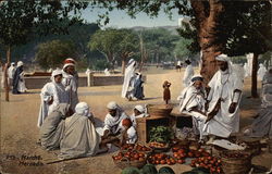 Market Scene Postcard