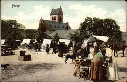 Market Scene Horby, Sweden Postcard Postcard