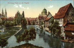 Partie an der Pegnitz Nuremburg, Germany Postcard Postcard