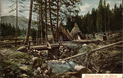 Kohler Huts in the Harz mountains Germany Postcard Postcard