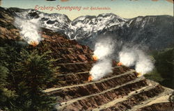 Erzberg-Sprengung mit Reichenstein Postcard Postcard