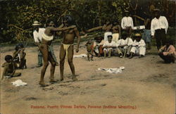 Indians Wrestling - Puerto Pinnas, Darien Postcard