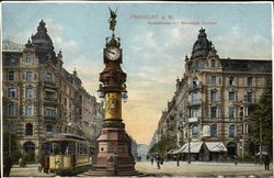 Kaiserstrasse mit Manskopfs Uhrturm Frankfurt, Germany Postcard Postcard