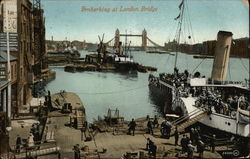 Embarking at London Bridge England Postcard Postcard