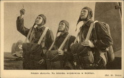 Polish Airmen at Military Airfield Postcard