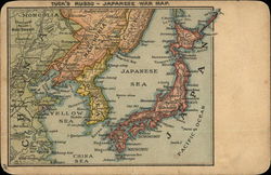 Russo-Japanese War Map Maps Postcard Postcard