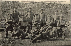 Group of Musicians after Fighting in the Trenches World War I Postcard Postcard