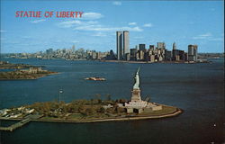 Aerial View of Statue of Liberty New York, NY Postcard Postcard