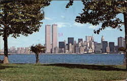 Lower Manhattan skyline as seen from Liberty Island Postcard