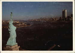 Statue of Liberty and New York Skyline Postcard