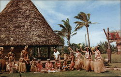 Tahitian Entertainers at The Polynesian Cultural Center Postcard