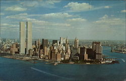 Aerial view of lower Manhattan New York, NY Postcard Postcard