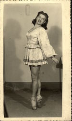 Brunette Ballerina in Costume Postcard