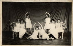 Dance Recital Pose of Ten Young Girls Postcard