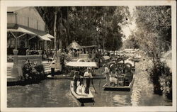 Parade of Decorated Boats on River Mexico Postcard Postcard